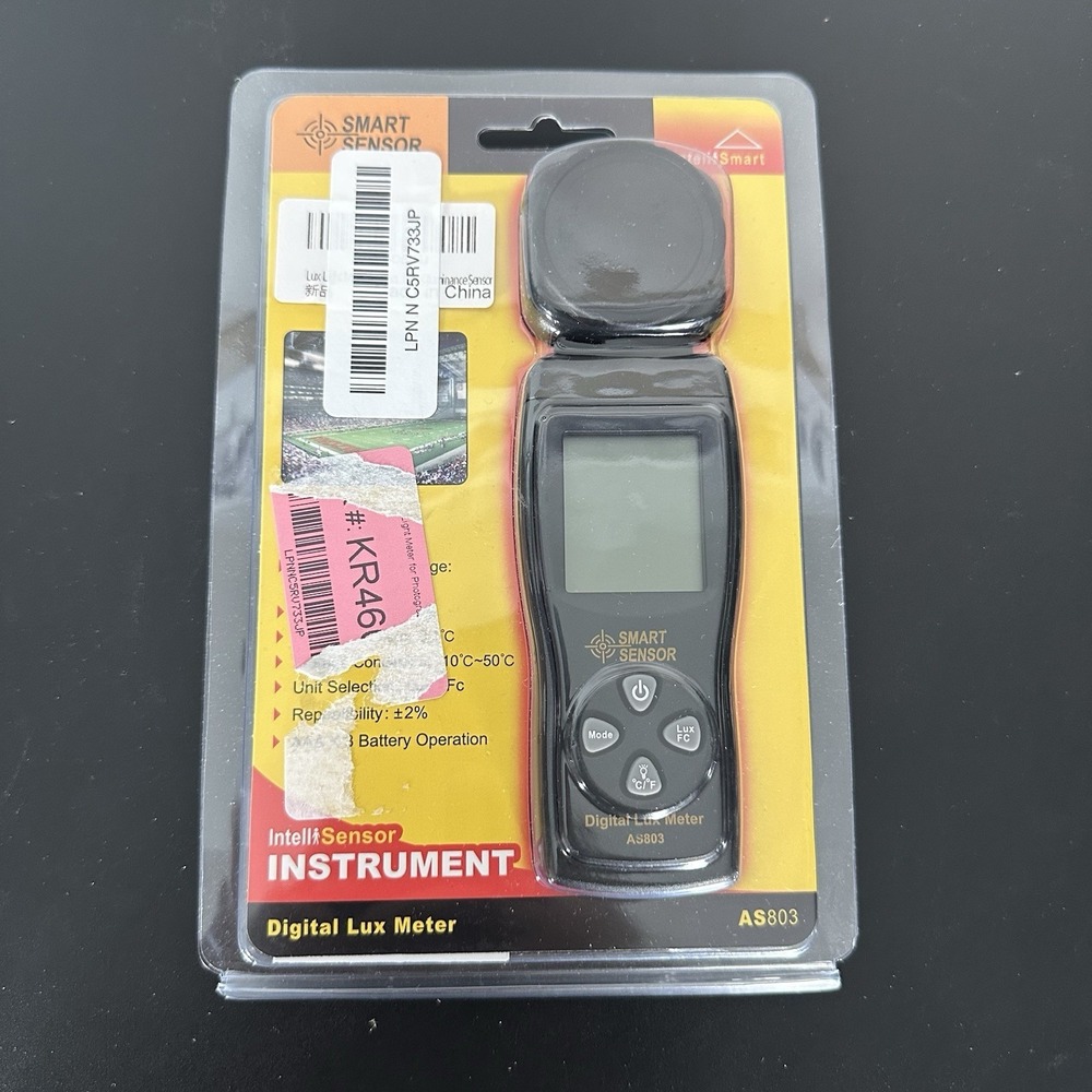 Digital LuxMeter Illuminometer SMART SENSOR AS803 Mini LCD Display 200000